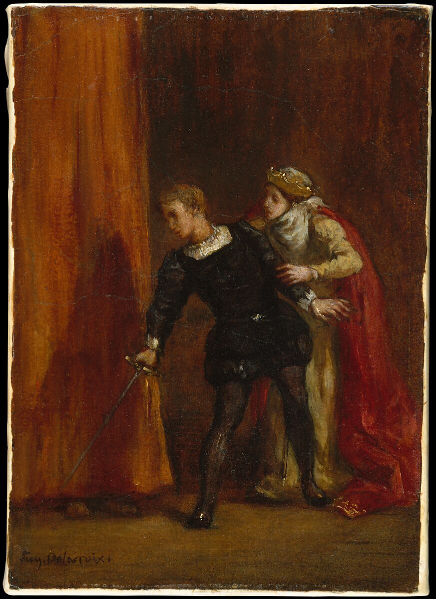 【ハムレットと彼の母　Hamlet and His Mother】フランス‐ロマン主義美術-オジェーヌ・ドラクロワ（Eugène Delacroix）