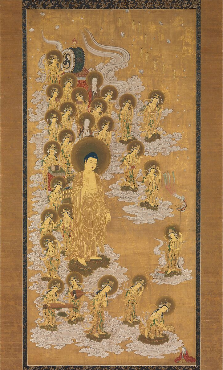 【阿弥陀二十五菩薩来迎図　Welcoming Descent of Amida Buddha and Twenty-five Bodhisattvas】江戸時代