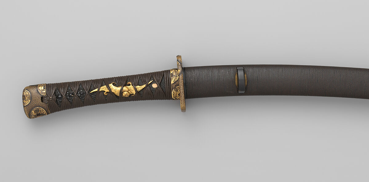 【短刀（脇指）刃と装飾品　Blade and Mounting for a Short Sword (Wakizashi)】江戸時代