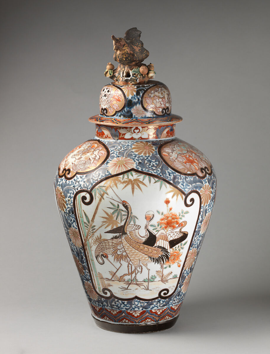 【バルスター形花瓶（組み合わせガルニチュール一部）　Baluster-shaped vase (part of an assembled garniture)】江戸時代‐肥前焼‐伊万里風