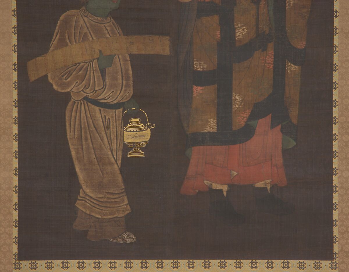 【玄奘三蔵像　Portrait of Xuanzang (Genjō) with Attendant】鎌倉時代‐伝春日基光