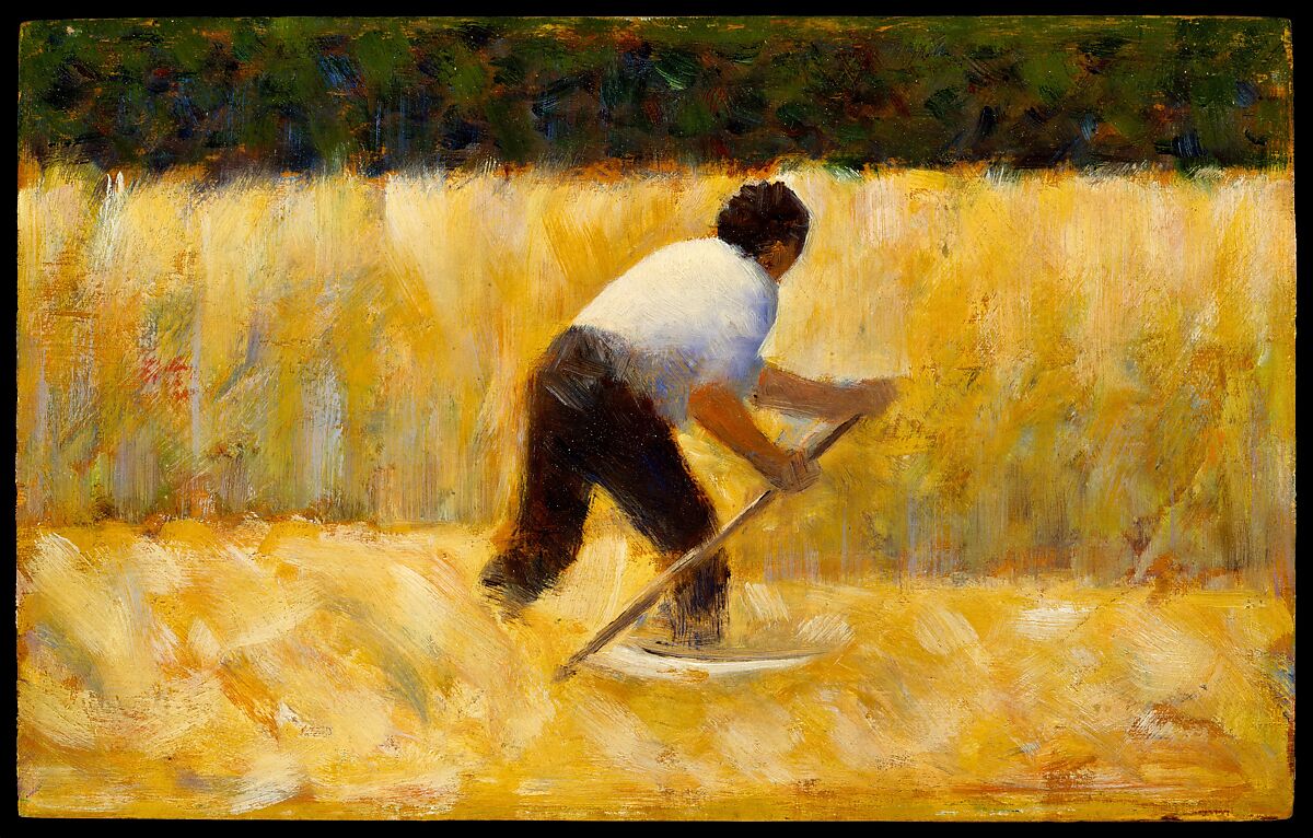 【草刈り人　The Mower】フランス‐印象派画家‐ジョルジュ・スーラ（Georges Seurat）
