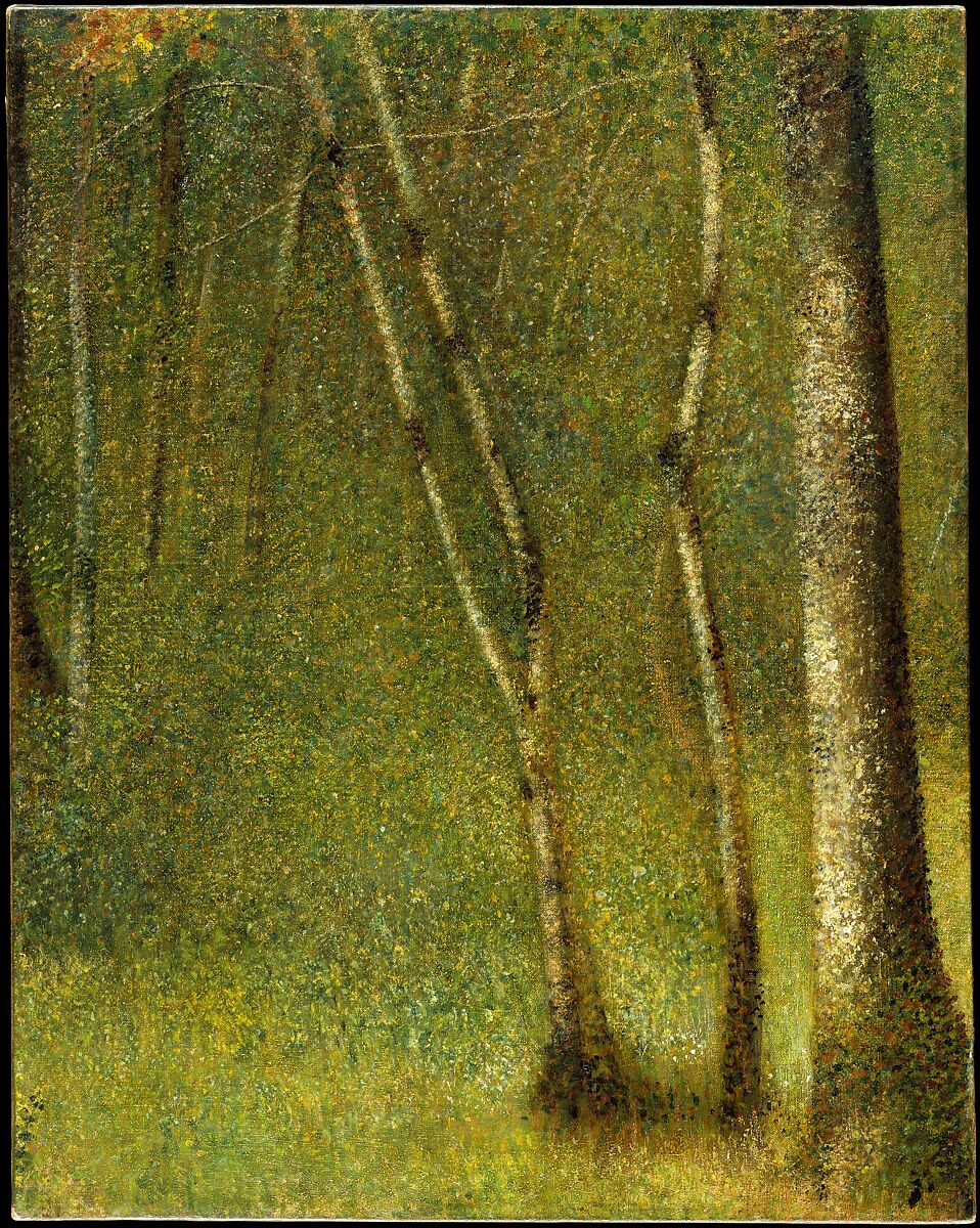 【ポントーベールの森　The Forest at Pontaubert】フランス‐印象派画家‐ジョルジュ・スーラ（Georges Seurat）