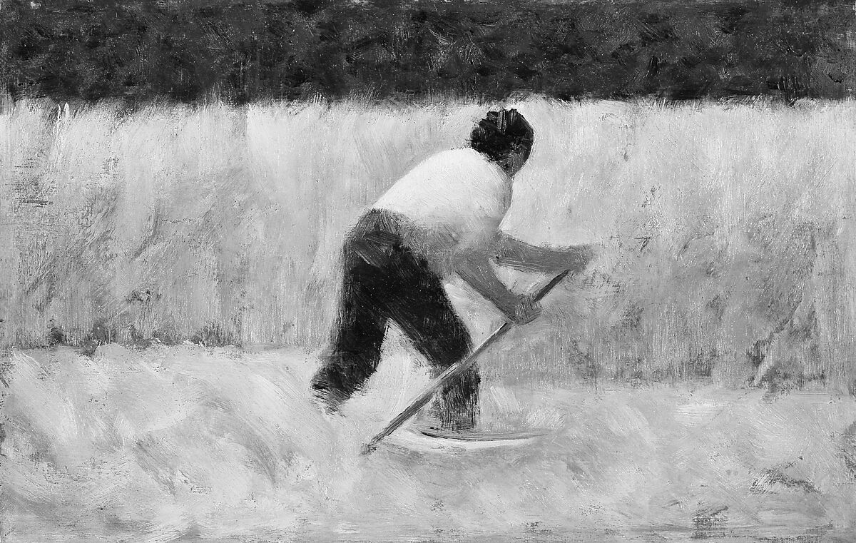 【草刈り人　The Mower】フランス‐印象派画家‐ジョルジュ・スーラ（Georges Seurat）