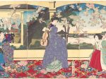 【踏舞会 上野桜花観 遊ノ図　A Dance Party: Enjoying Cherry Blossom Viewing at Ueno (Tōbukai Ueno ōka yūran no zu)】明治時代‐橋本周延