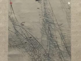 柳燕桃花図軸-張書旂-紙本-近現代-書画館-四川博物院-成都
