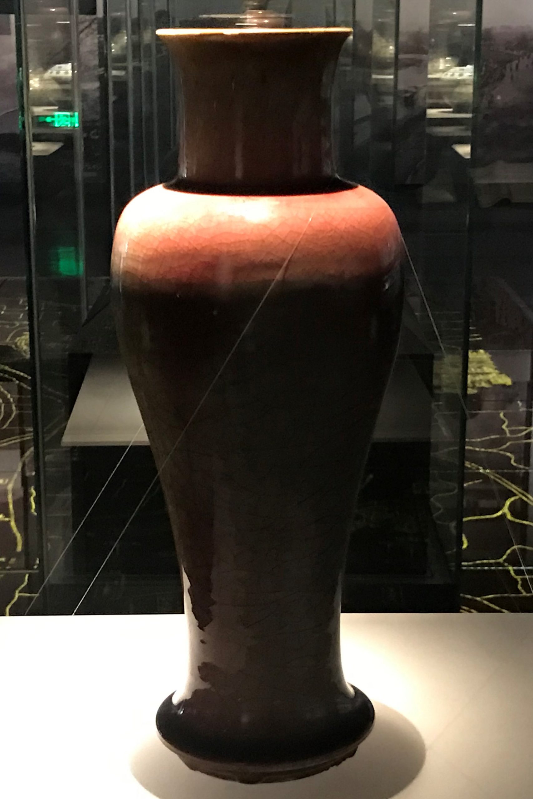 窯変釉開片紋磁瓶-明清時代-常設展F３-成都博物館