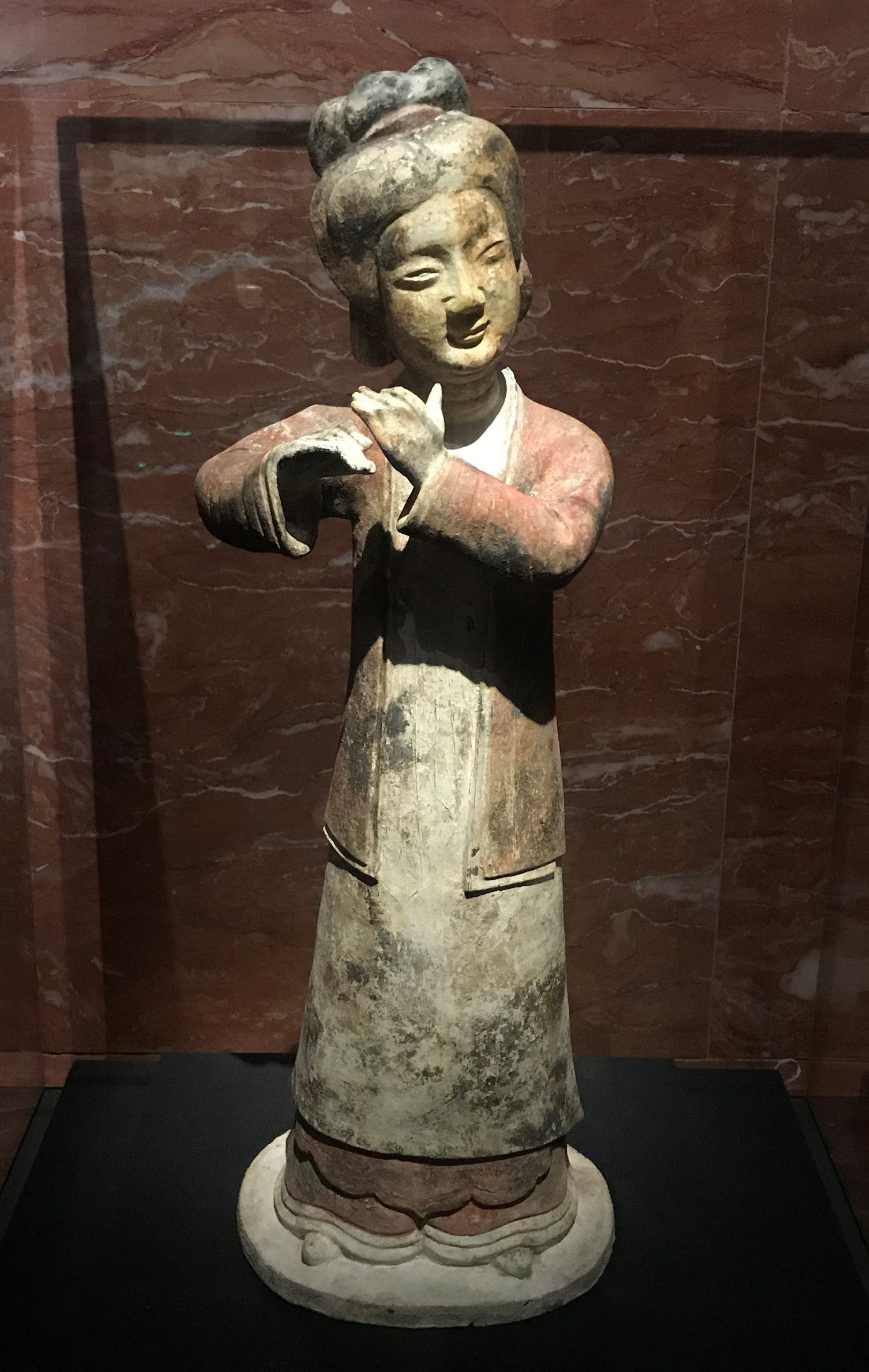彩絵陶吹笛俑-隋唐五代宋元時代-常設展F３-成都博物館