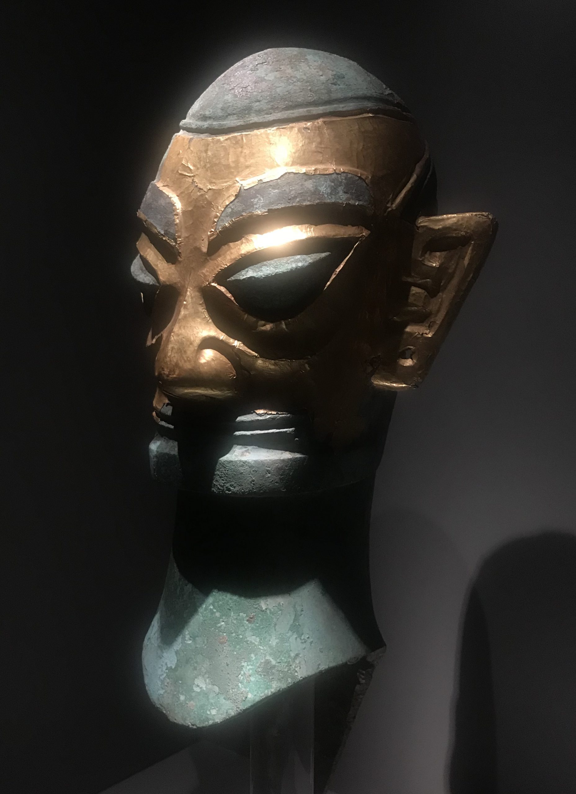 金マスク青銅人頭像2-青銅器館-三星堆博物館-広漢市-徳陽市-四川省