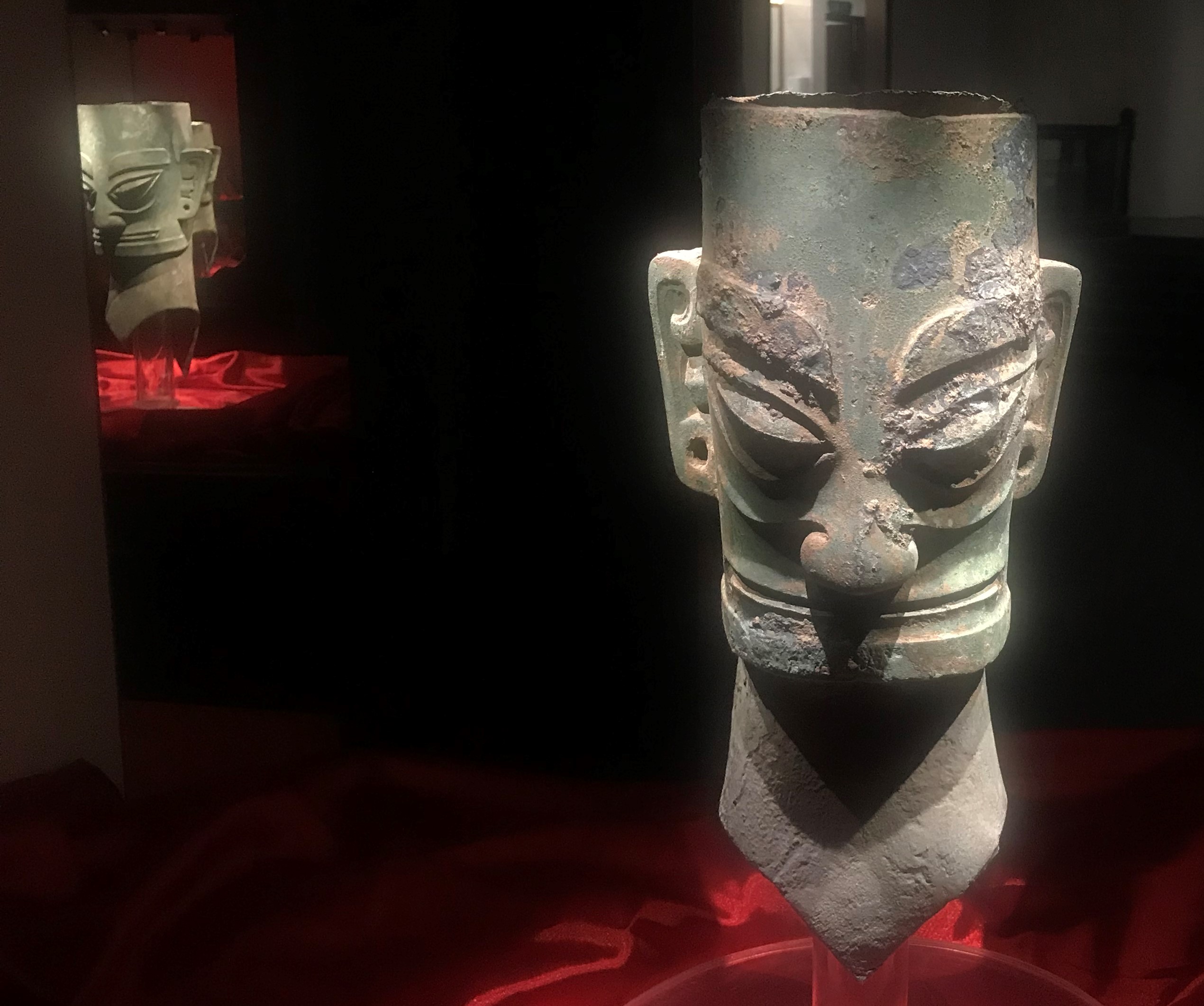 青銅人頭像3-青銅器館-三星堆博物館-広漢市-徳陽市-四川省