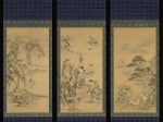 【八仙猿鶴図　Eight Daoist Immortals, Cranes, and Gibbons】江戸時代‐狩野探信