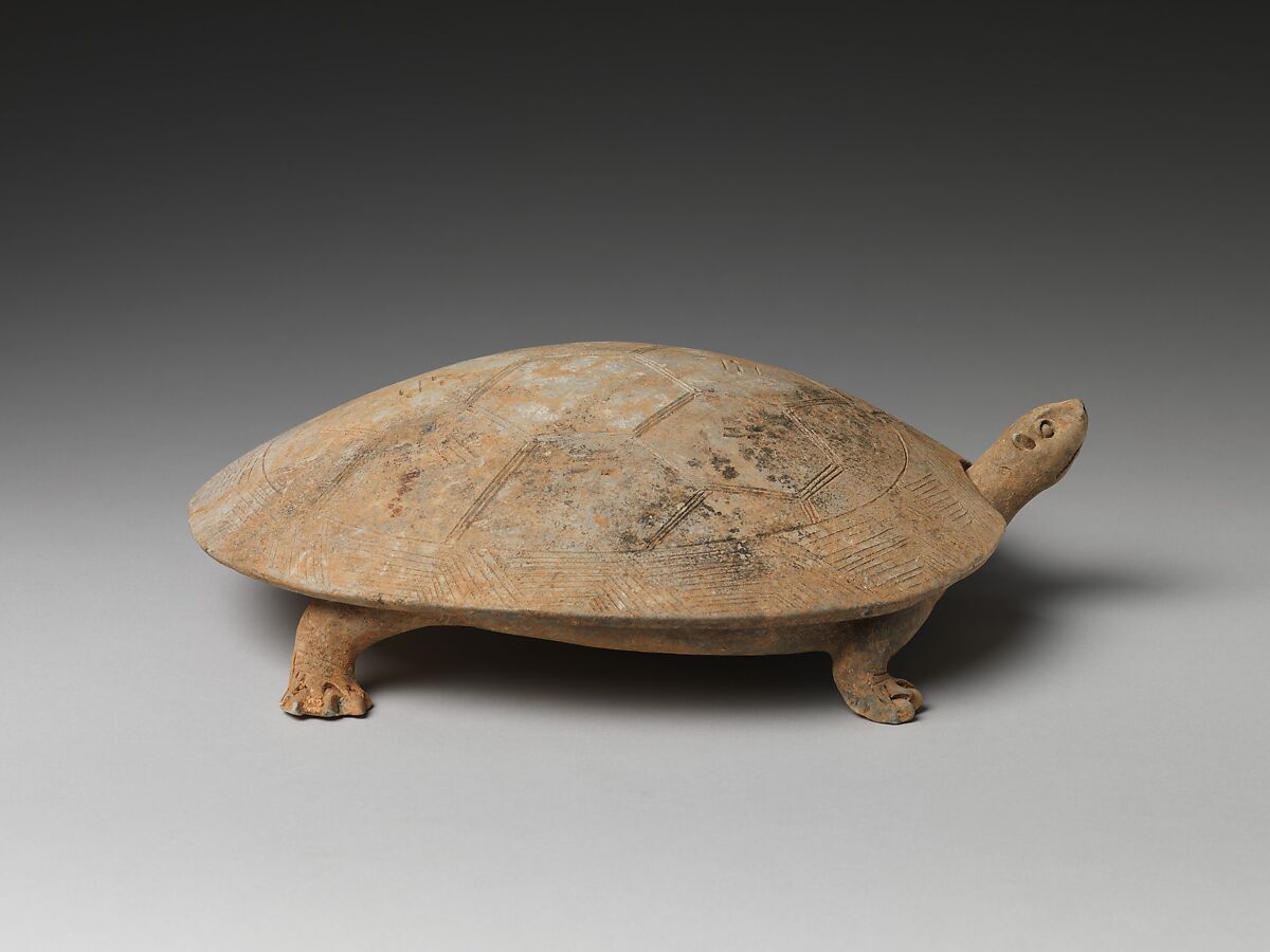 【陶龜硯　"Inkstone" and cover in the shape of a turtle】中国‐隋から唐初期‐道教