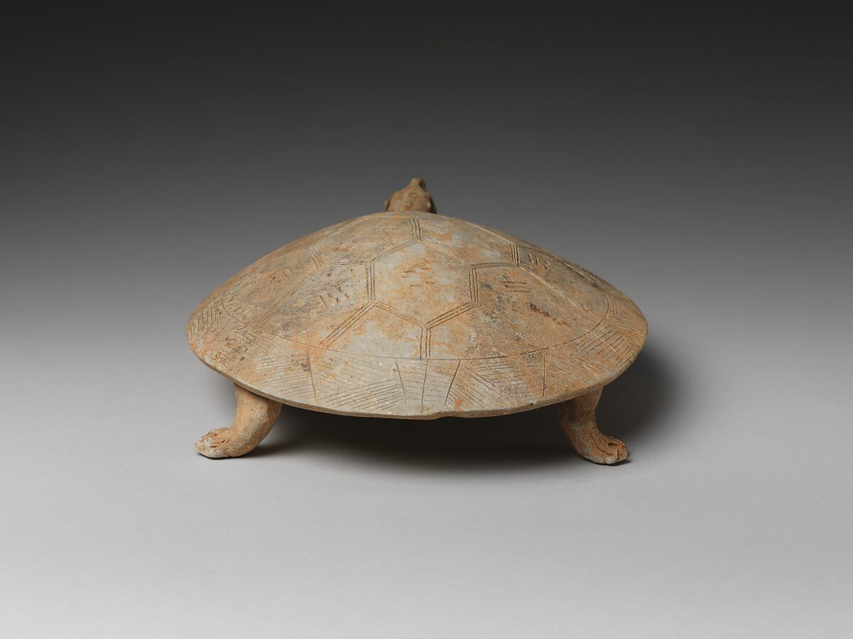 【陶龜硯　"Inkstone" and cover in the shape of a turtle】中国‐隋から唐初期‐道教