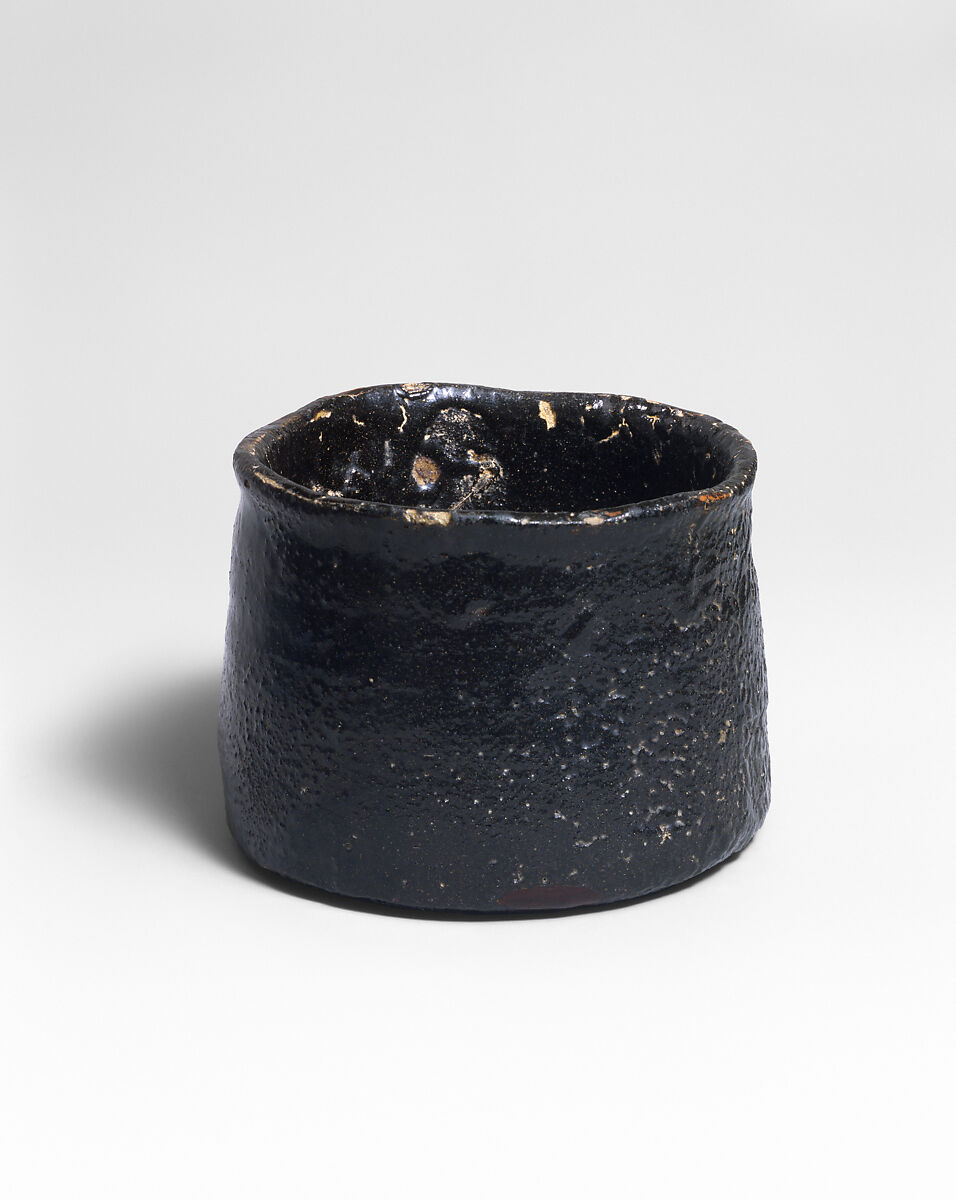 【瀬戸黒茶碗　「鉄槌」　 Black Seto (Seto-guro) Tea Bowl, named Iron Mallet (Tettsui)】桃山時代‐千利休