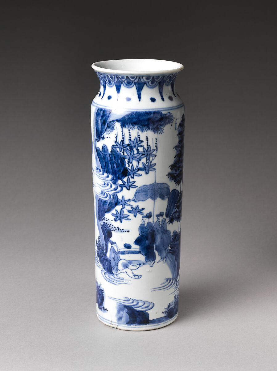 【風景花瓶　Vase with Figures in Landscape】江戸時代