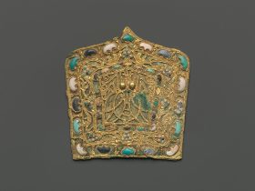 東晋時代 鎏金嵌宝銅飾件
