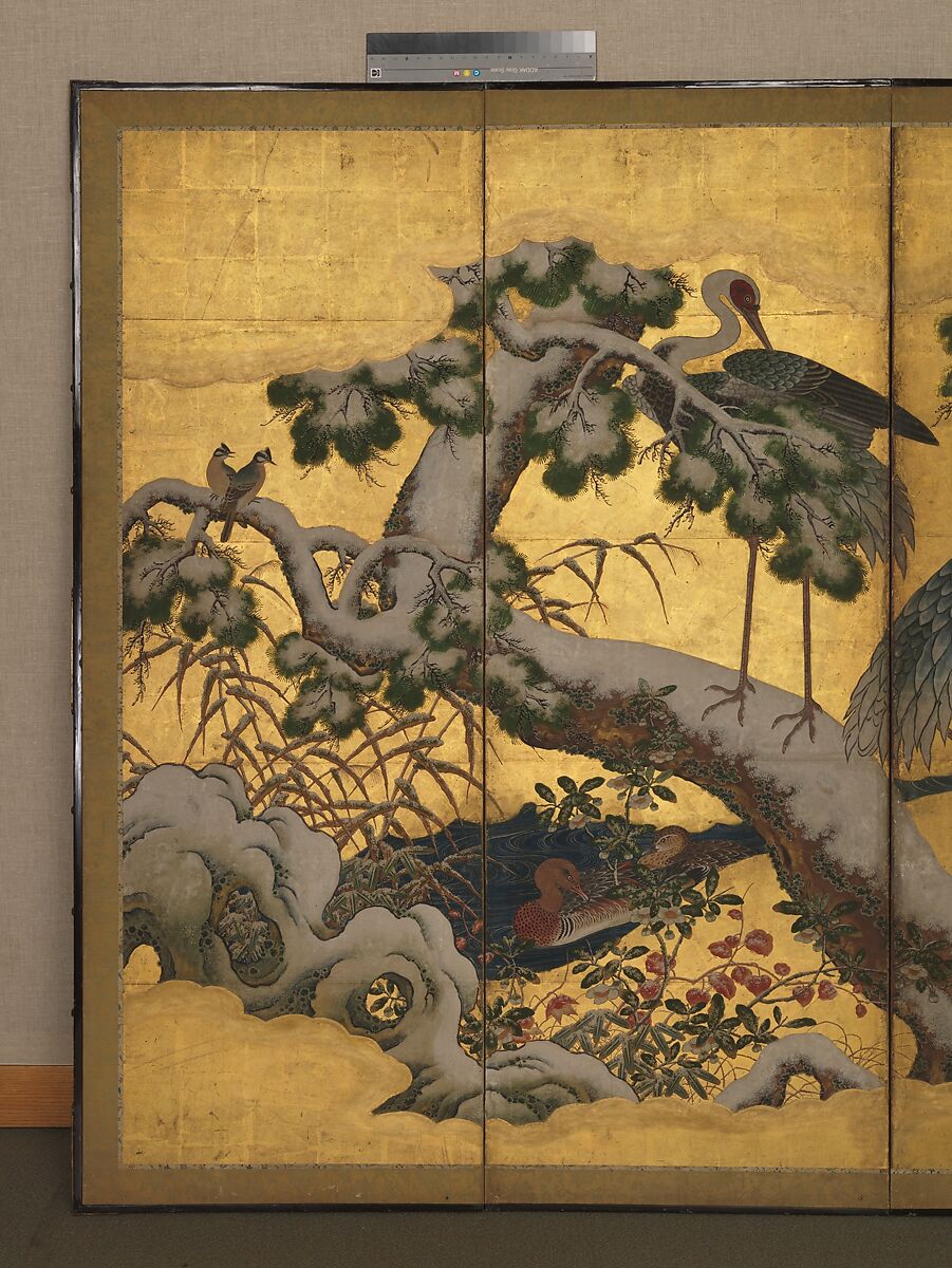 【四季花鳥図屏風　Birds and Flowers of the Four Seasons】桃山時代