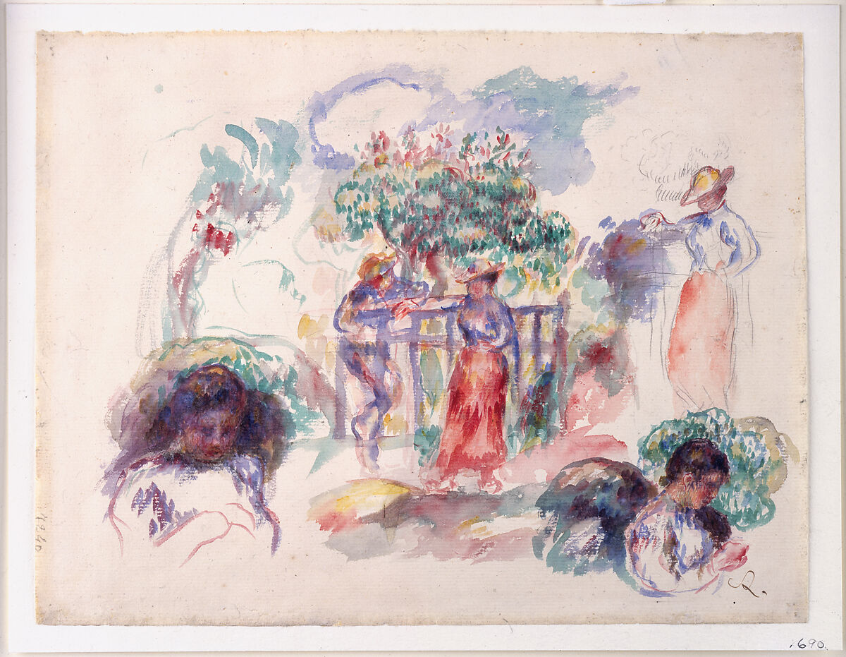 【木の下の人物　 Figures under a Tree】フランス印象派画家ピエール＝オーギュスト・ルノワール（Pierre-Auguste Renoir）