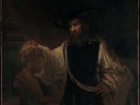 【ホメロスの胸像と共にアリストテレス　Aristotle with a Bust of Homer】オランダ‐バロック時代画家‐レンブラント・ファン・レイン（Rembrandt van Rijn）