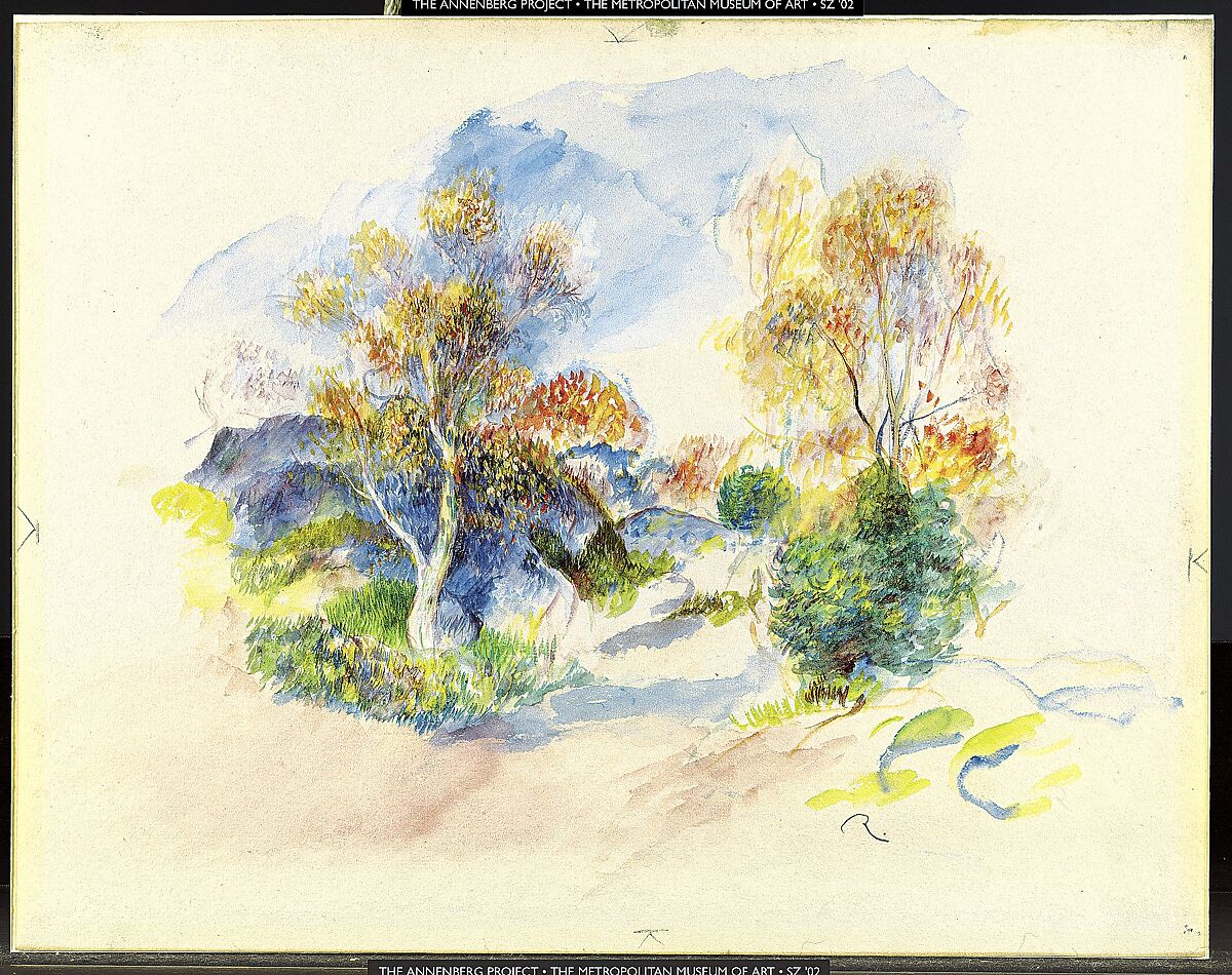 【木々の間の小道のある風景　Landscape with a Path between Trees】フランス印象派画家ピエール＝オーギュスト・ルノワール（Pierre-Auguste Renoir）