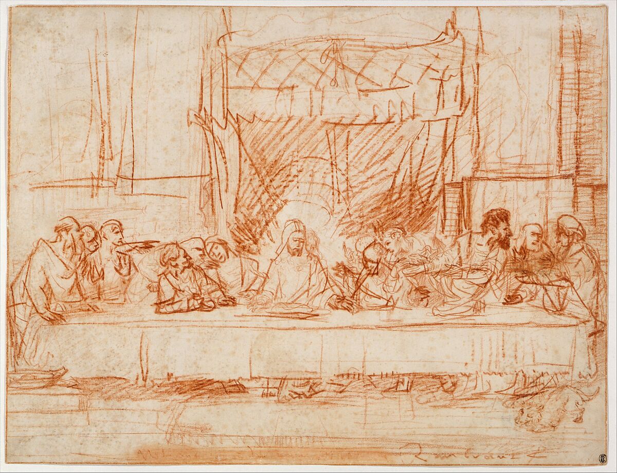 【レオナルド・ダ・ヴィンチの最後の晩餐　The Last Supper, after Leonardo da Vinci】オランダ‐バロック時代画家‐レンブラント・ファン・レイン（Rembrandt van Rijn）