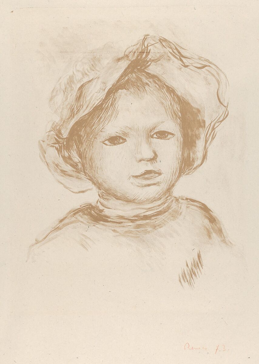 【前面からのピエール・ルノワール（子供の頭部 / Tête d'enfant）　Pierre Renoir from the Front (Head of a Child / Tête d'enfant)】フランス印象派画家ピエール＝オーギュスト・ルノワール（Pierre-Auguste Renoir）