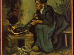 【暖炉で料理をする農民の女性　Peasant Woman Cooking by a Fireplace】オランダ印象派画家ファン・ゴッホ（Vincent van Gogh）
