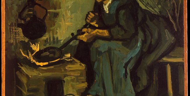 【暖炉のそばで料理をする農婦（Peasant Woman Cooking by a Fireplace）】フィンセント・ファン・ゴッホーメトロポリタン美術館所蔵