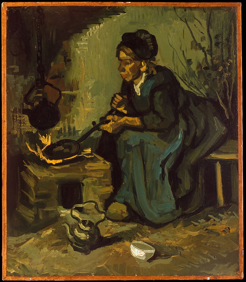 【暖炉で料理をする農民の女性　Peasant Woman Cooking by a Fireplace】オランダ印象派画家ファン・ゴッホ（Vincent van Gogh）