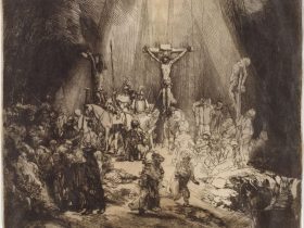 【キリストと二人泥棒の十字架　Christ Crucified between the Two Thieves: The Three Crosses】オランダ‐バロック時代画家‐レンブラント・ファン・レイン（Rembrandt van Rijn）