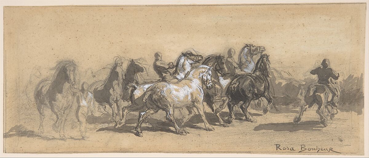 【馬の市場のためのスタディ　Study for "The Horse Fair"】フランス‐女性の動物画家‐ローザ・ボヌール（Rosa Bonheur）