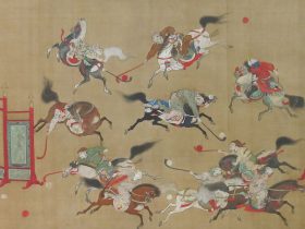 【タタール族のポロ　Tartars Playing Polo】江戸時代‐狩野永川院古