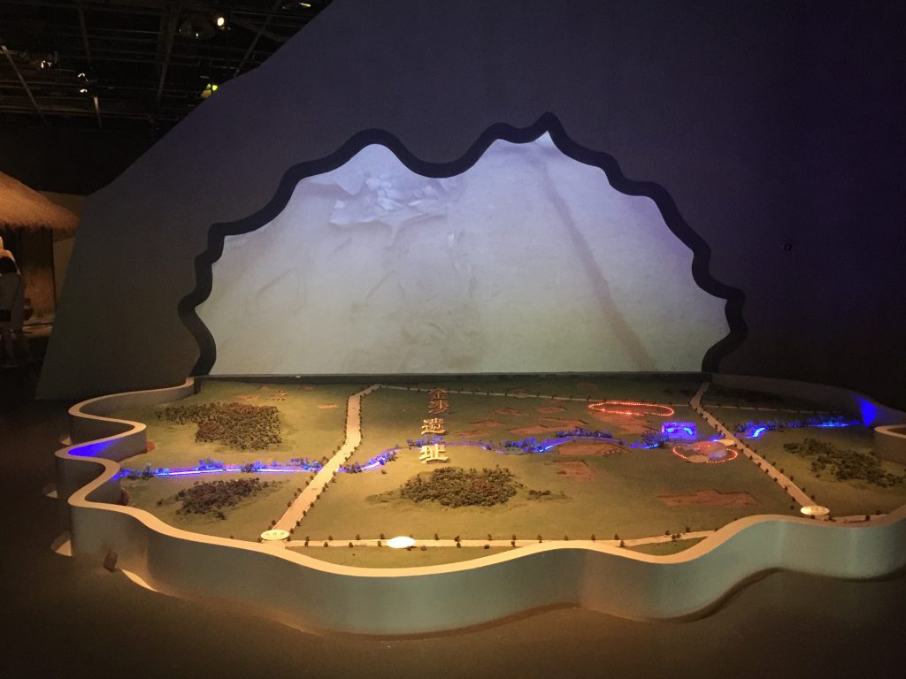 展示ホール2-王城シルエット-金沙遺跡博物館-成都市