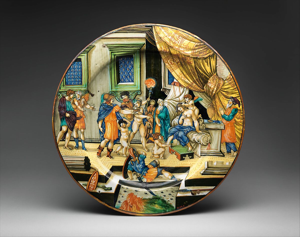 【セミラミスの物語模様皿　Dish with The Story of Semiramis】イタリア‐ルネサンス期画家‐ラファエロ・サンティ（Raphael Sanzio）
