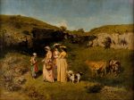 【村の若い女性たち　Young Ladies of the Village】フランス‐リアリズム画家‐ギュスターヴ・クールベ（Gustave Courbet）