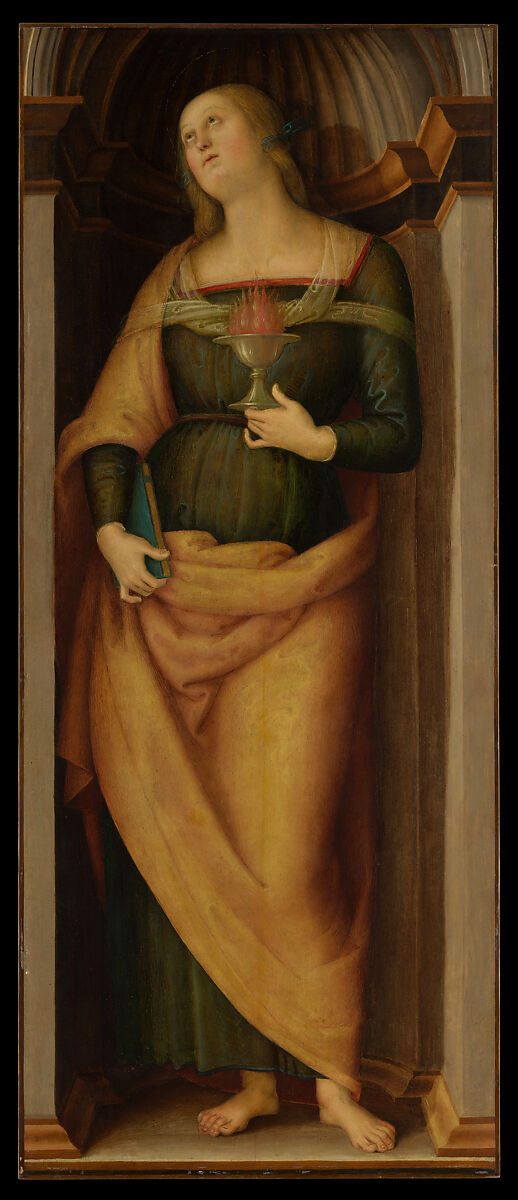 【聖ヨハネ・バプティスト; 聖ルシア　Saint John the Baptist; Saint Lucy】イタリア‐ルネサンス期画家ペルジーノ（Pietro Perugino）