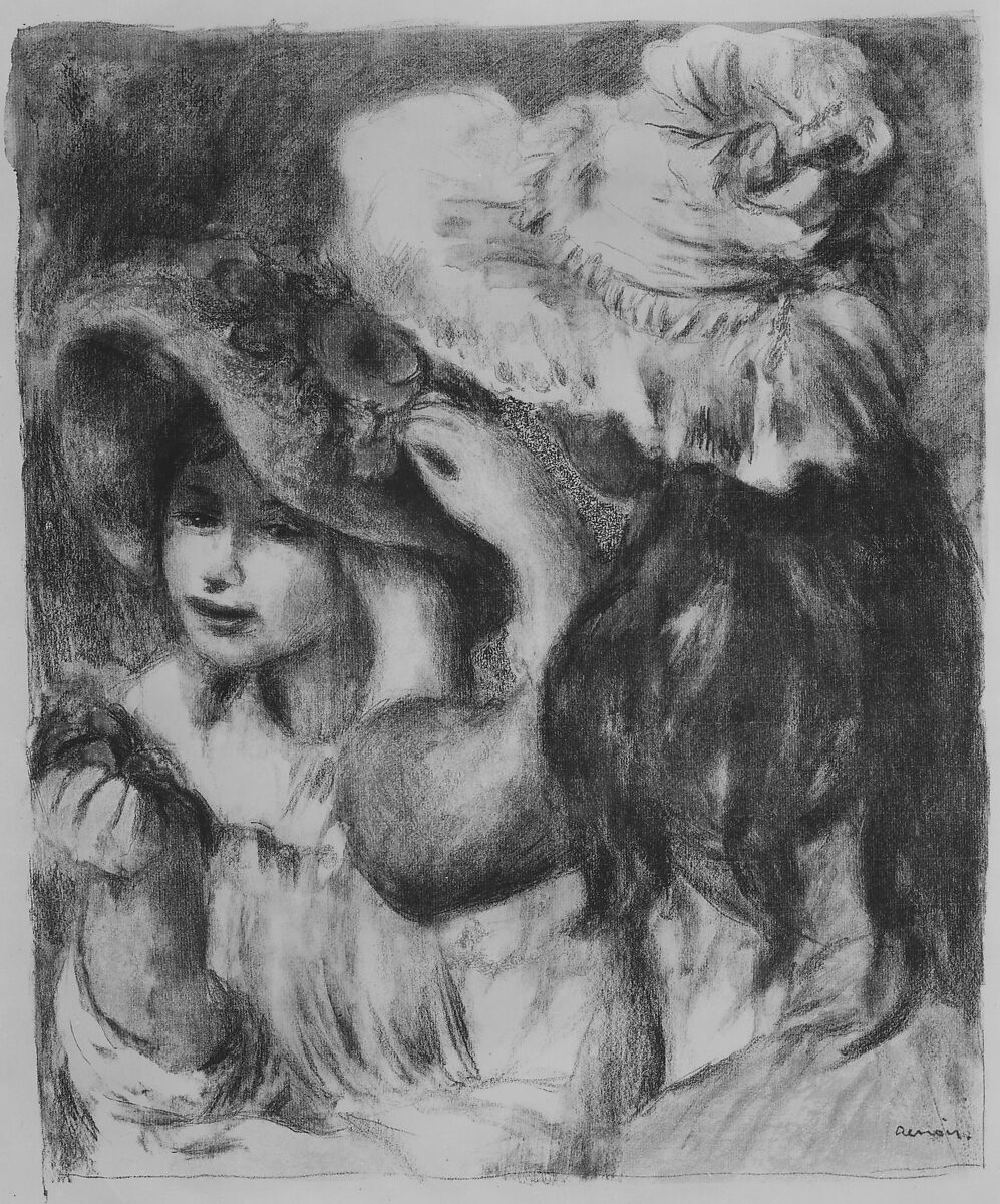 【花で留めた帽子　The Hat Pinned with Flowers 】フランス印象派画家ピエール＝オーギュスト・ルノワール（Pierre-Auguste Renoir）