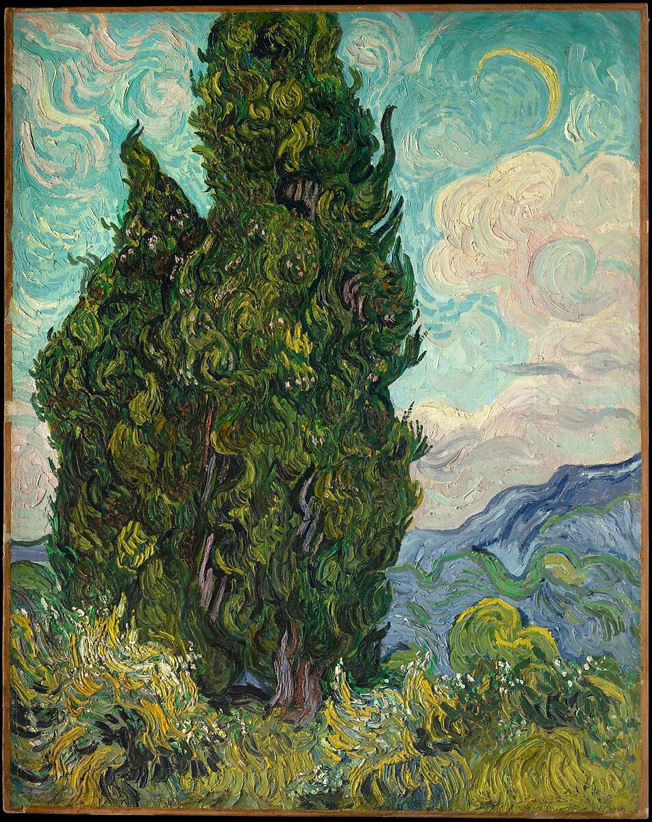【サイプレス　Cypresses】オランダ印象派画家ファン・ゴッホ（Vincent van Gogh）