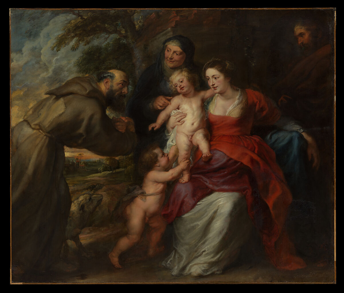 【聖家族と聖フランシス、アン、幼子聖ヨハネ洗礼者　The Holy Family with Saints Francis and Anne and the Infant Saint John the Baptist】フランドル画家ピーター・パウル・ルーベンス（Peter Paul Rubens）
