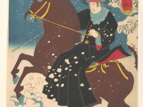 【亜墨利加（アメリカ）　“America”: A Native American Woman on Horseback in the Snow】明治時代‐歌川広重