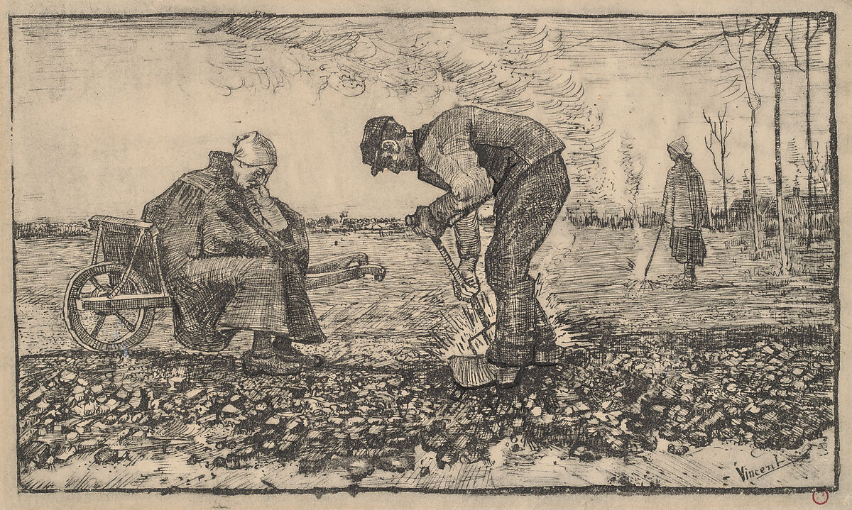【雑草の焼却　 Burning Weeds】オランダ印象派画家ファン・ゴッホ（Vincent van Gogh）