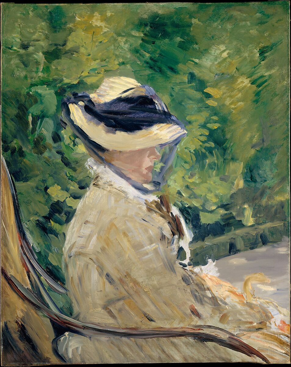 【ベルヴューのマダム・マネ（スザンヌ・レンホフ、1829–1906）　Madame Manet (Suzanne Leenhoff, 1829–1906) at Bellevue】フランス‐印象派画家‐エドゥアール・マネ（Edouard Manet）
