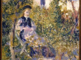 【庭園のニニ・ロペス　Nini in the Garden (Nini Lopez)】フランス印象派画家ピエール＝オーギュスト・ルノワール（Pierre-Auguste Renoir）