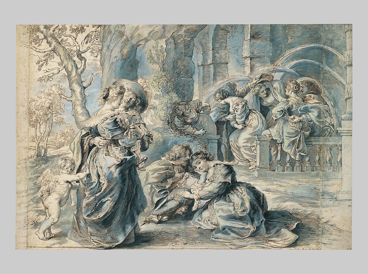 【愛の庭園（左側の部分）　The Garden of Love (left portion)】フランドル画家ピーター・パウル・ルーベンス（Peter Paul Rubens）