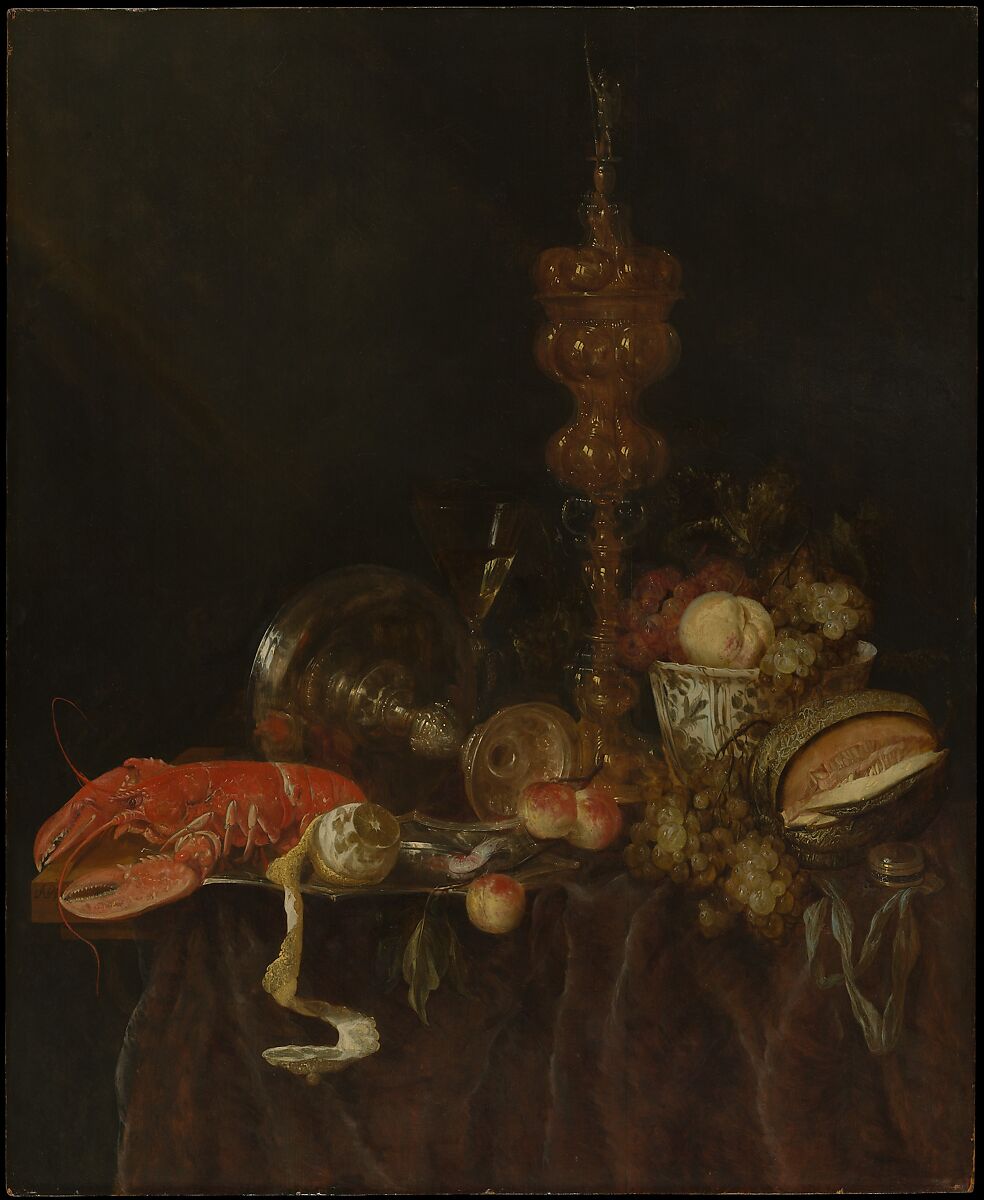 【休息中のロブスターと果物　Still Life with Lobster and Fruit】オランダ‐静物画画家‐アブラハム・ファン・バイエレン（Abraham van Beyeren）