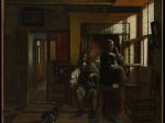 【若いカップルのいる室内　Interior with a Young Couple】オランダ‐風俗画家‐ピーター・デ・ホッホ（Pieter de Hooch）
