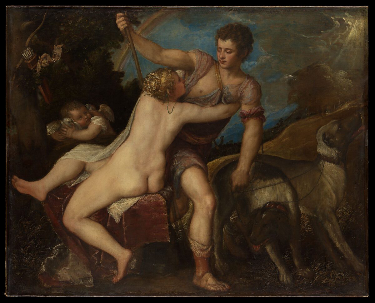 【ヴィーナスとアドニス　Venus and Adonis】イタリア‐ルネサンス期画家ティツィアーノ（Titian）