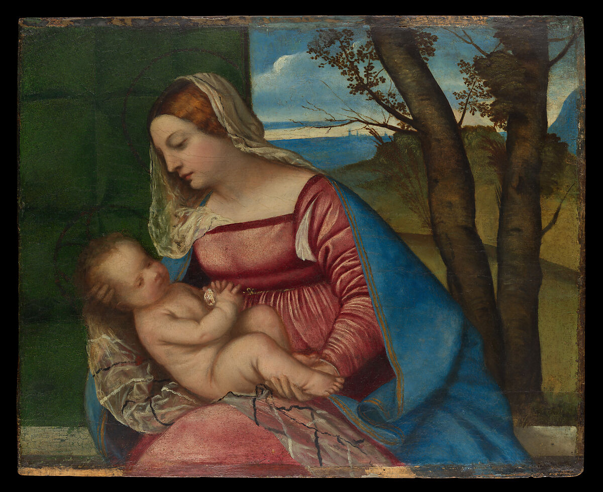 【聖母子像　Madonna and Child】イタリア‐ルネサンス期画家‐ティツィアーノ（Titian）