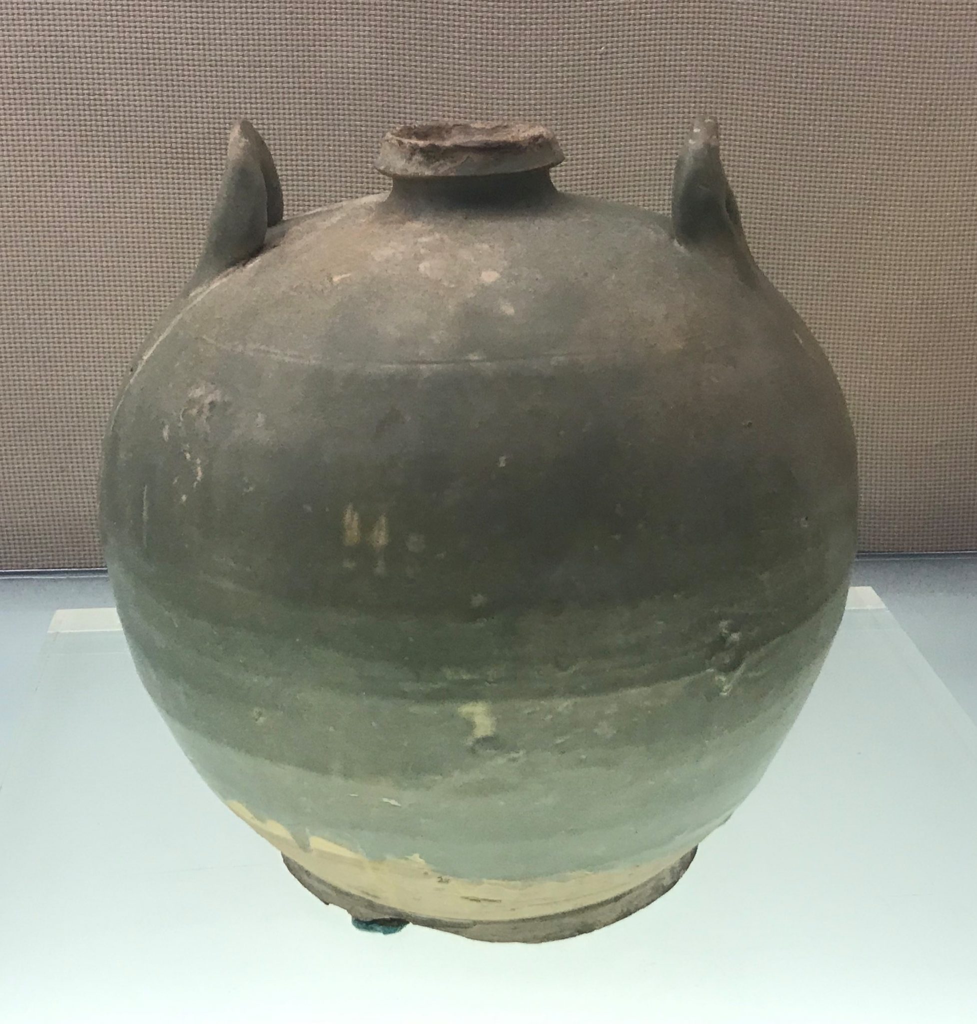 宋汝窯青釉清涼寺竹節瓜稜壺 現代工芸品 美術品 置物 美術品