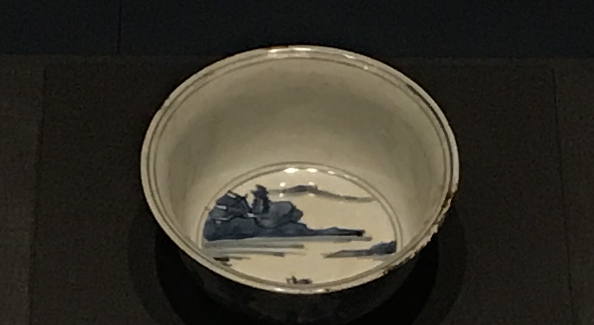 青花山水図磁碗-明清時代-常設展F３-成都博物館